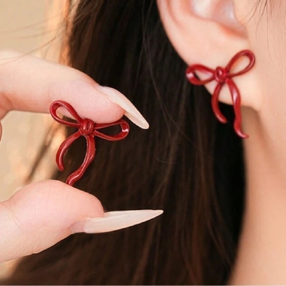 bow ribbon coquette earrings - Picture 5 of 6